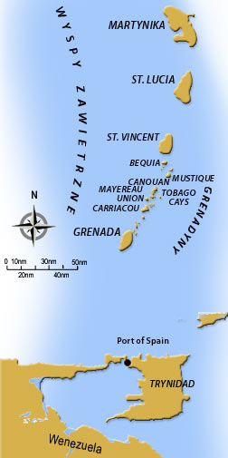 grenadyny trynidad mapa